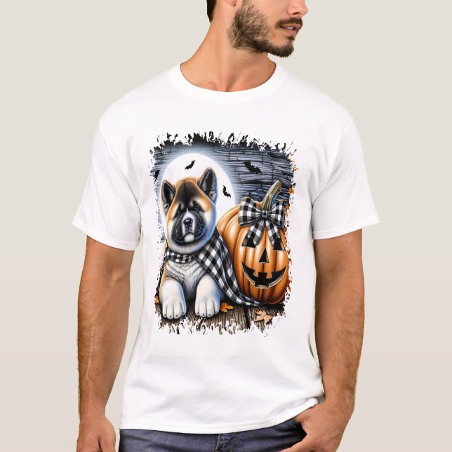 Akita Dog Halloween Square T-Shirt (Front)