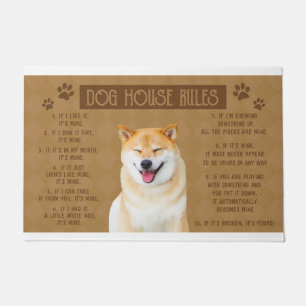 Akita  Dog House Rules, If It Broken, It’s Yours Doormat