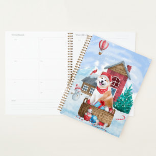 Akita Dog In snow Christmas Dog House Planner