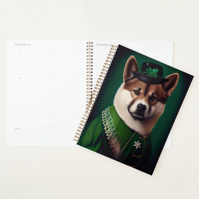 akita dog in St. Patrick's Day Dress Planner (Display)