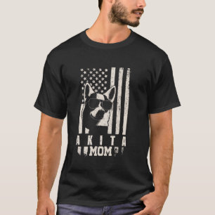 Akita Dog Mom American Flag Gifts for Women Mama D T-Shirt