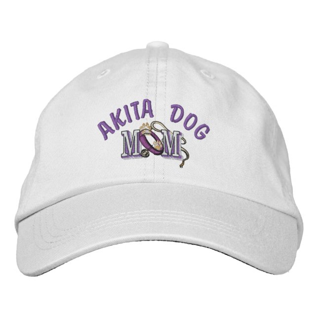 Akita Dog MOM Embroidered Hat (Front)