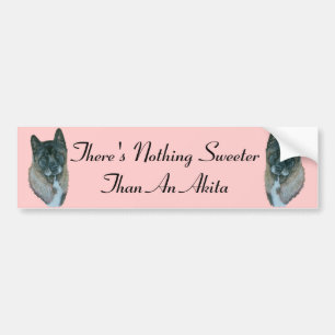 Akita dog portrait realist animal art design bumper sticker