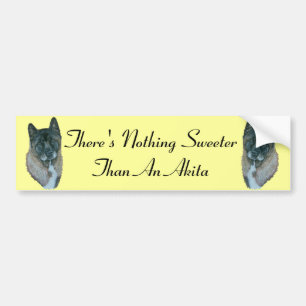 Akita dog portrait realist animal art design bumper sticker