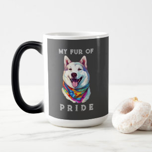 Akita Dog Rainbow Funny My Fur Pride Magic Mug