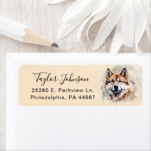 Akita Dog Return Address Label