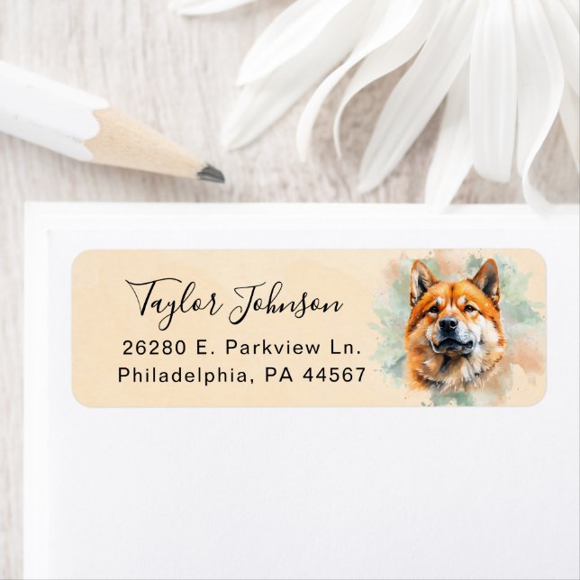 Akita Dog Return Address Label (Insitu)