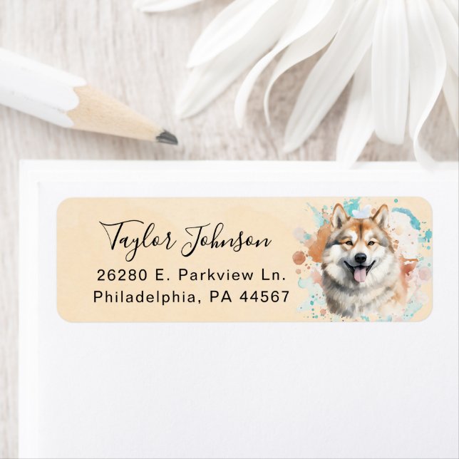 Akita Dog Return Address Label (Insitu)
