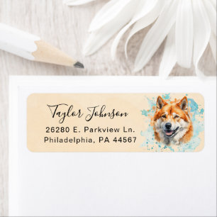 Akita Dog Return Address Label