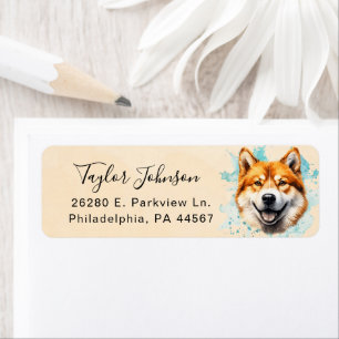 Akita Dog Return Address Label