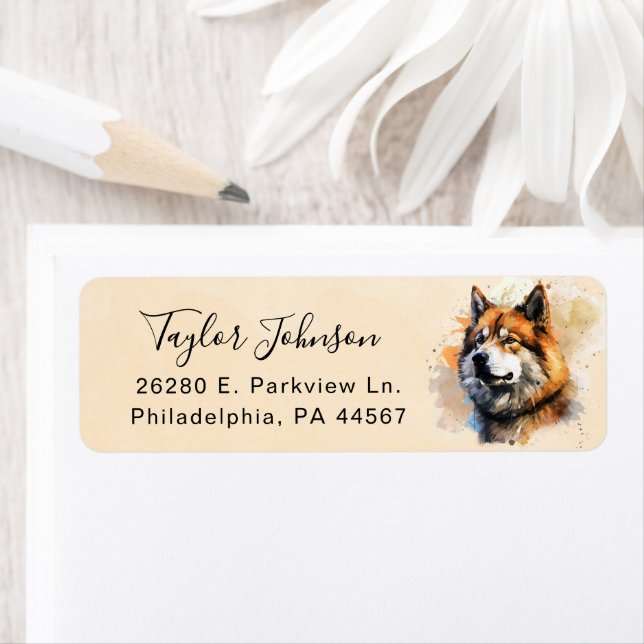 Akita Dog Return Address Label (Insitu)