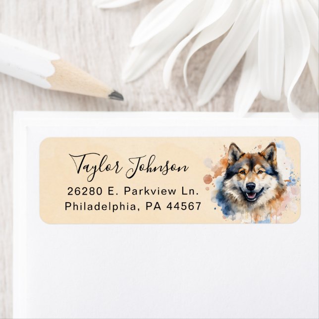 Akita Dog Return Address Label (Insitu)