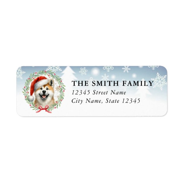 Akita Dog Return Address Labels (Front)