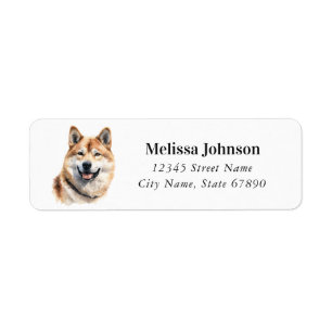 Akita Dog Return Address Labels