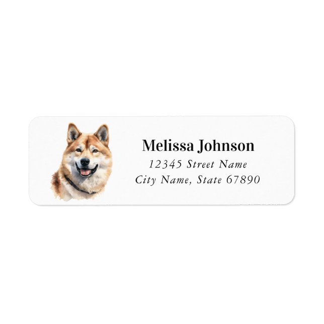 Akita Dog Return Address Labels (Front)