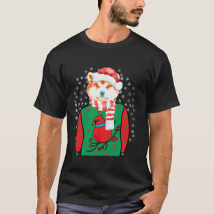 Akita Dog Ugly Xmas Santa Christmas Funny Puppy Gr T-Shirt