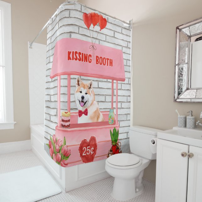 Akita Dog Valentine's Day Kissing Booth (In Situ)