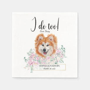 Akita Dog Wedding Cocktail Napkins