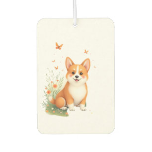 Akita Dog with Flower and Butterfly T Shirt Air Freshener