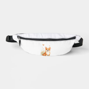 Akita Dog with Flower and Butterfly T Shirt Fanny Pack
