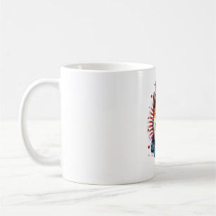 Akita dog with independence day coffee mug
