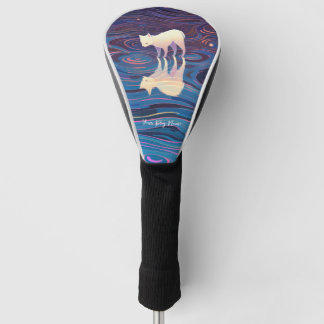 Akita dog with starry sky and water 001 golf head cover