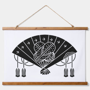 Akita fan silver finish tie bar hanging tapestry