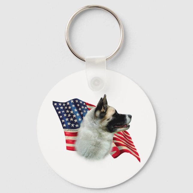 Akita Flag Keychain (Front)