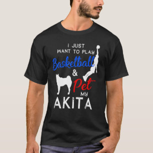 Akita Funny Basketball Dog Owner  Xmas T-Shirt
