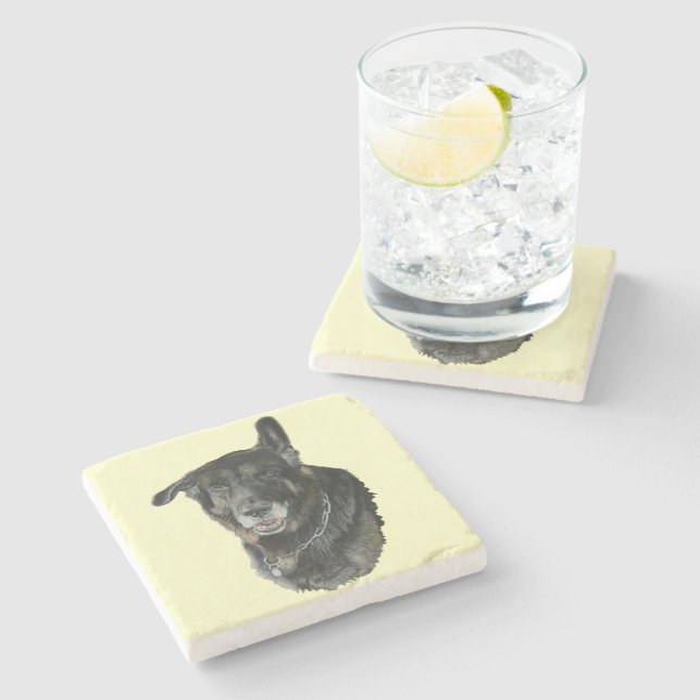 akita German shepherd mixed breed dog Stone Coaster (Side)