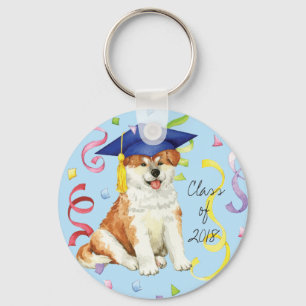 Akita Graduate Keychain