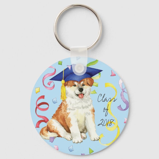 Akita Graduate Keychain (Front)