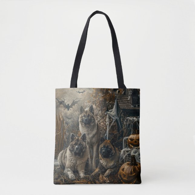 Akita Halloween Night Doggy Delight  Tote Bag (Front)