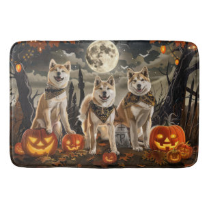 Akita Halloween Spooky Bath Mat