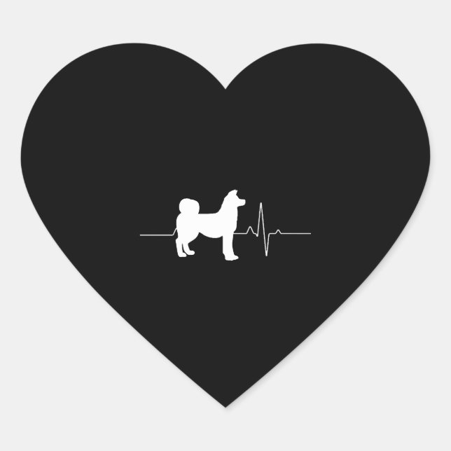 Akita Heartbeat   Heart Sticker (Front)