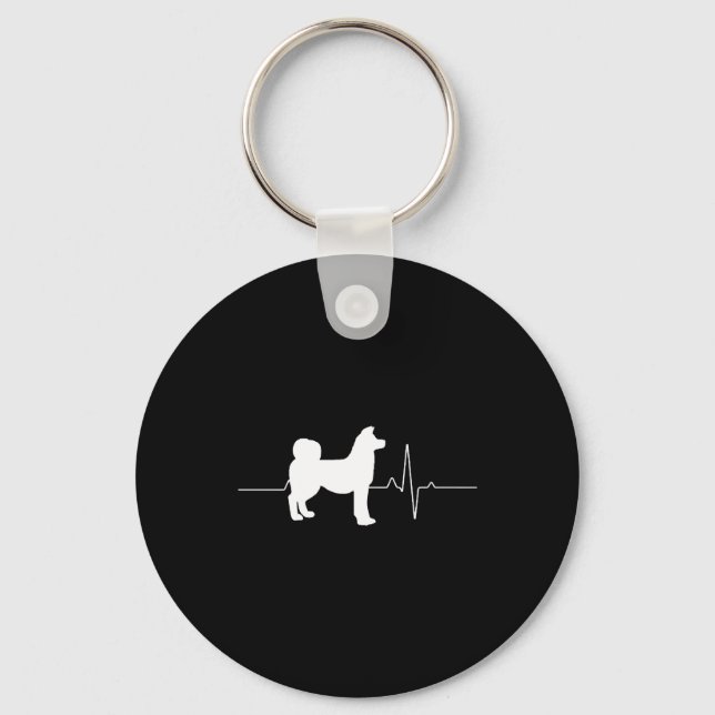 Akita Heartbeat   Keychain (Front)