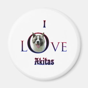 Akita I Love Magnet