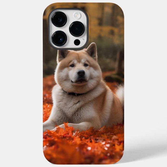 Akita in Autumn Leaves Fall Inspired Case-Mate iPhone Case (Back)