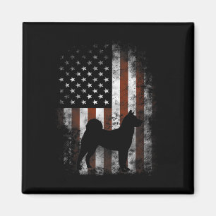 Akita Inu American Flag Patriotic 4th Of July Magnet