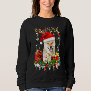 Akita Inu Christmas Tee Reindeer Christmas Lights 