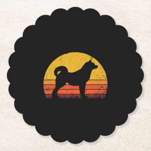 Akita inu dog Best dog dad ever gift Paper Coaster