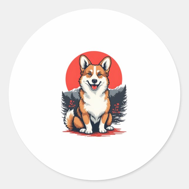 Akita Inu Dog Classic Round Sticker (Front)