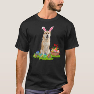 Akita Inu Dog Easter Egg Hunting Bunny Akita Inu E T-Shirt