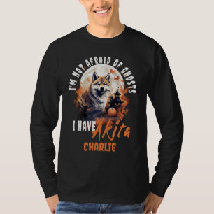 Akita Inu Dog Ghost Funny Halloween T-Shirt