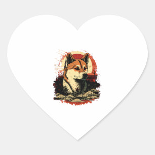Akita Inu Dog Heart Sticker
