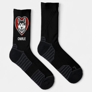 Akita Inu Dog Lover Custom Text Name Personalized Socks