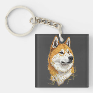 Akita Inu Dog Lover Cute Pet Gift Idea Keychain