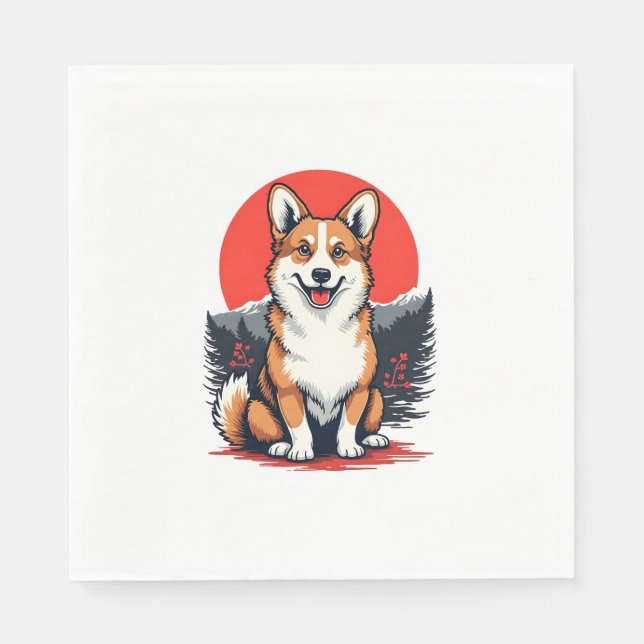 Akita Inu Dog Napkin (Front)