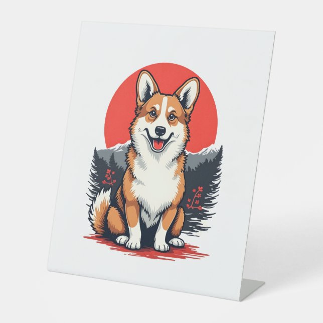 Akita Inu Dog Pedestal Sign (Front)