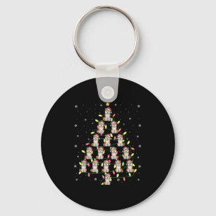 Akita Inu Dog Santa Christmas Tree Lights Ugly Swe Keychain